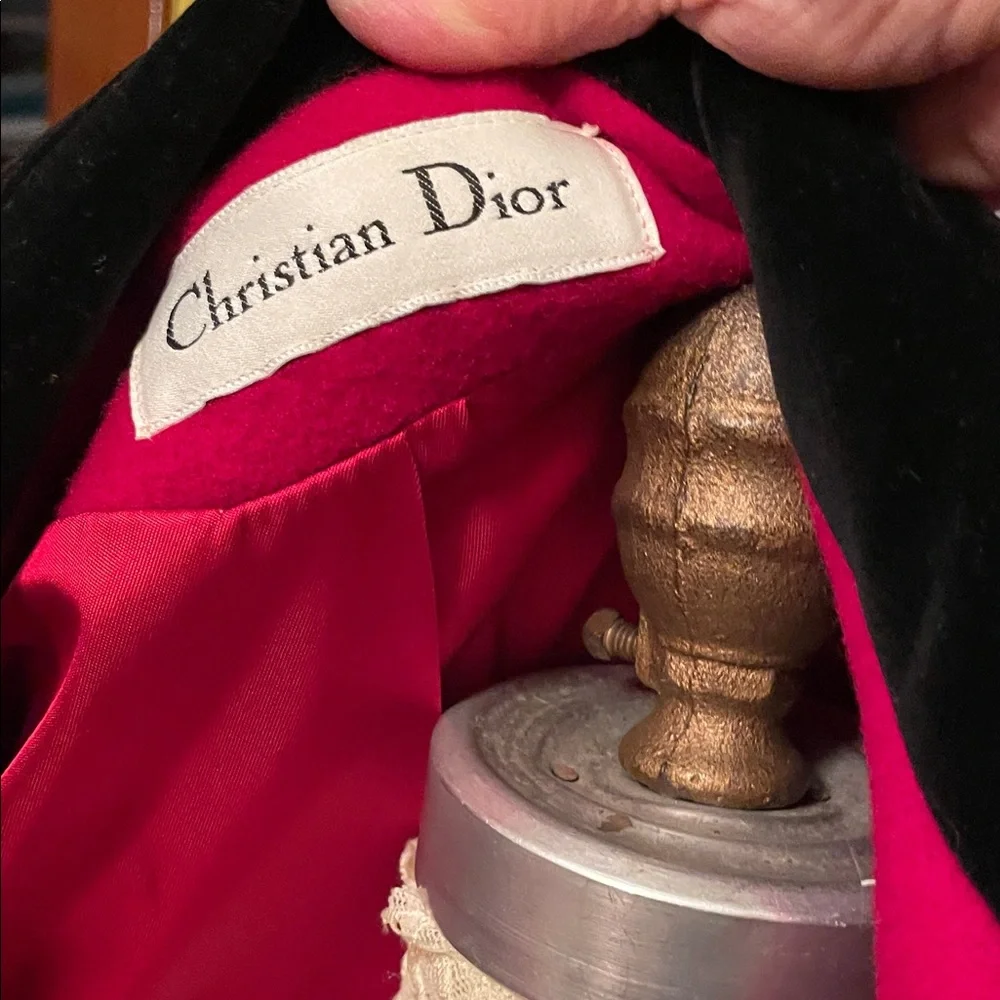Dior Cherry Red and Black Trench Coat - Picture 8 of 9